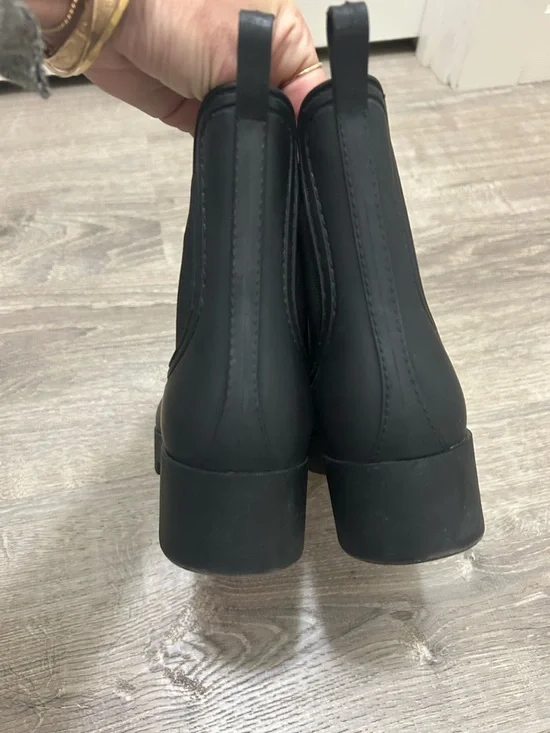 Jeffrey Campbell Black Chelsea Rain Ankle Boots Matte faux vegan leather 38 7.5 - Picture 5 of 14
